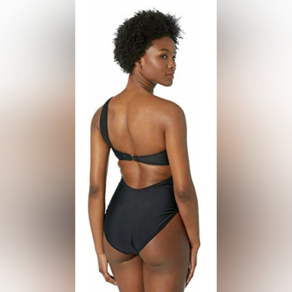 Rachel Rachel Roy Black Cutout Asymmetrical One-Piece Swimsuit Size Medi… - Picture 4 of 16